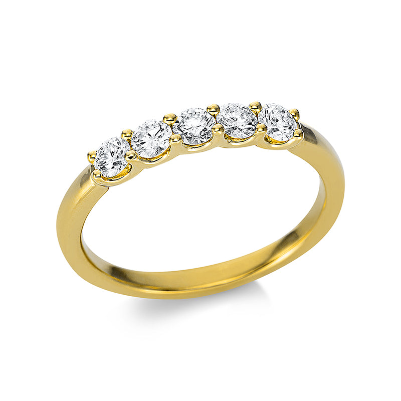 Ring    aus 750/-18 Karat Gelbgold mit 5 Diamanten 0