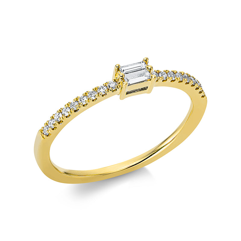 Ring    aus 750/-18 Karat Gelbgold mit 20 Diamanten 0