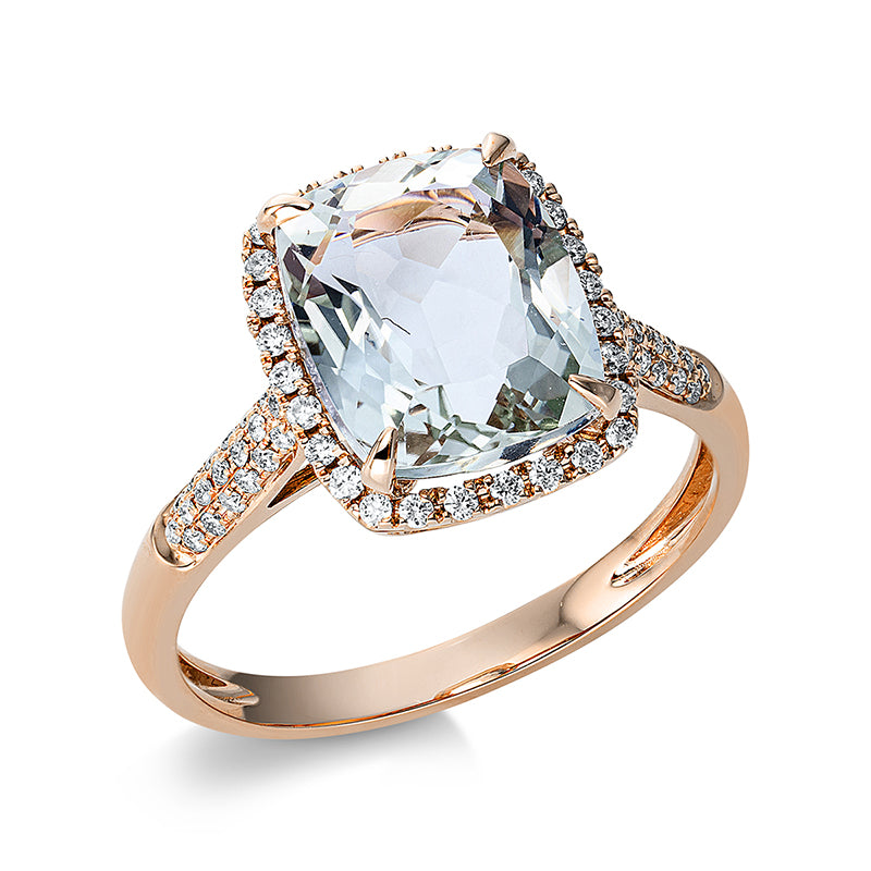 Ring mit Amethyst  aus 750/-18 Karat Rotgold mit 66 Diamanten 0