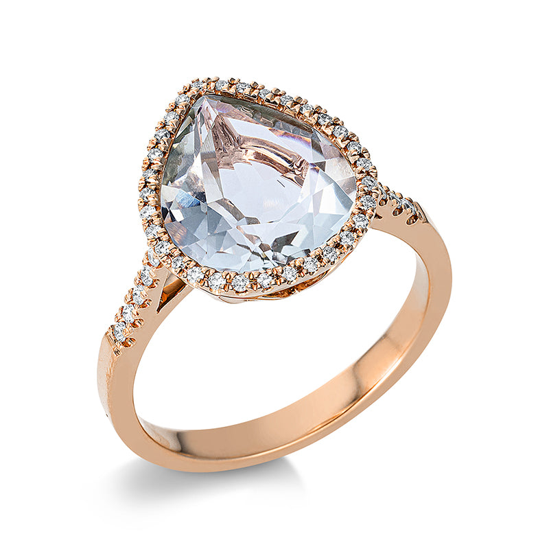 Ring mit Amethyst  aus 750/-18 Karat Rotgold mit 43 Diamanten 0