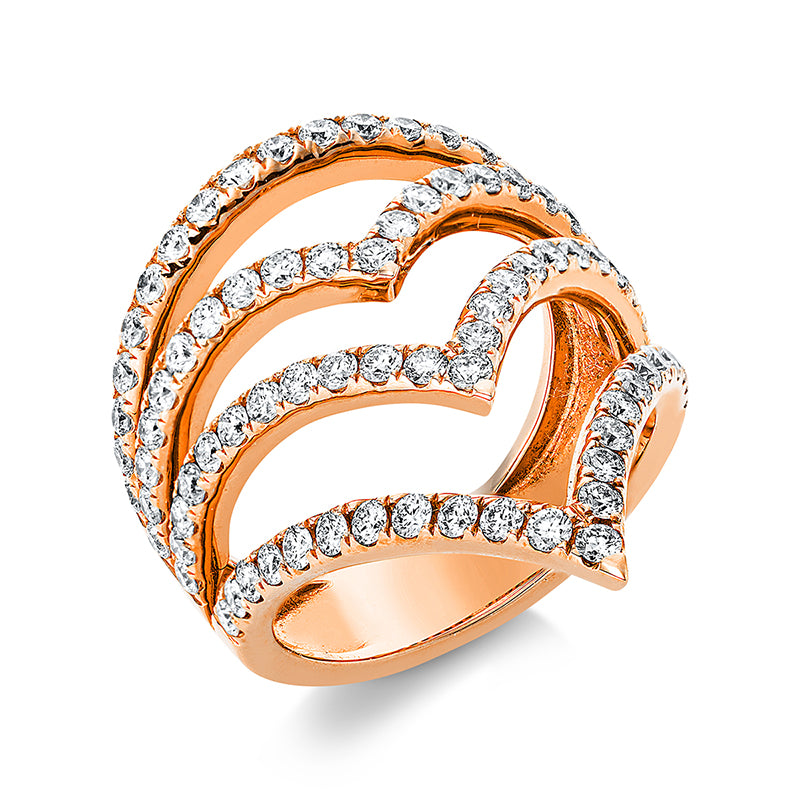 Ring    aus 750/-18 Karat Rotgold mit 86 Diamanten 1