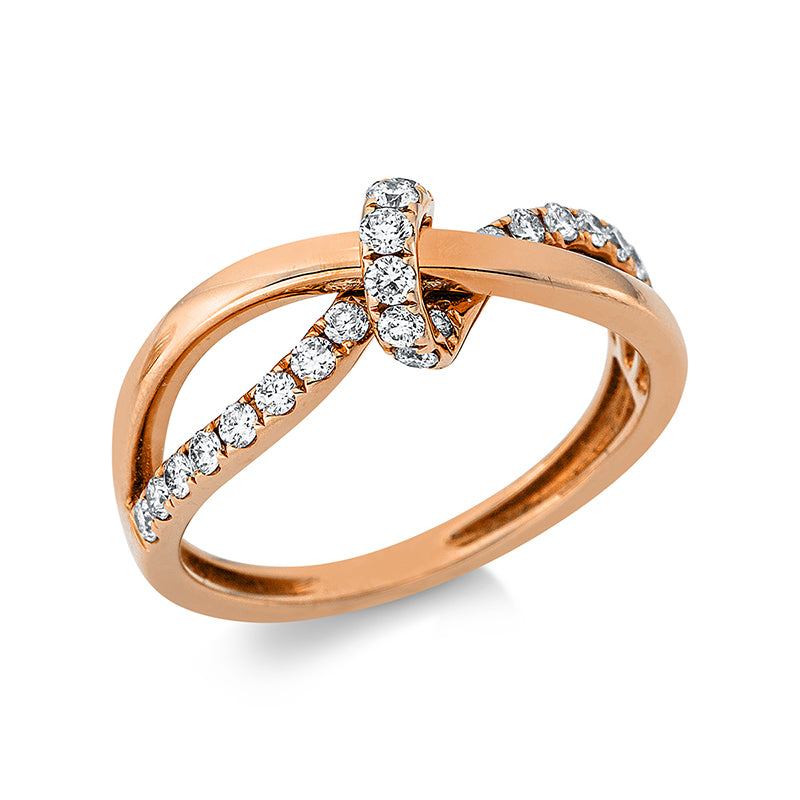 Ring    aus 750/-18 Karat Rotgold mit 24 Diamanten 0