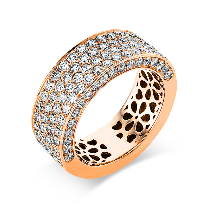 Ring    aus 750/-18 Karat Rotgold mit 120 Diamanten 2 ct