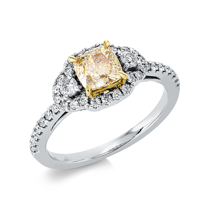 Ring    aus 750/-18 Karat Weißgold / Gelbgold mit 39 Diamanten 1