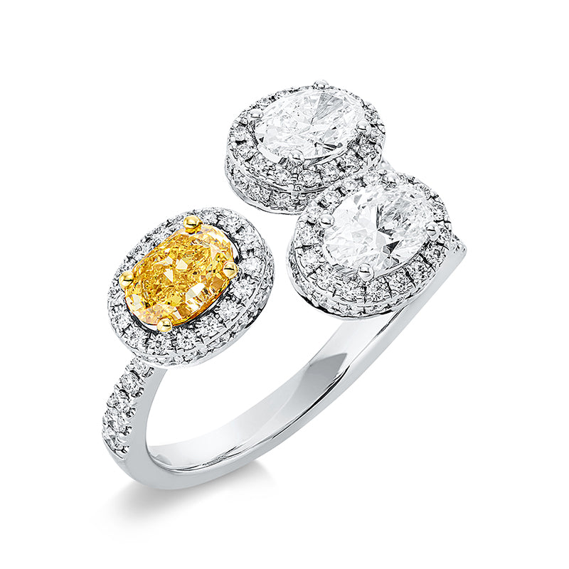 Ring    aus 750/-18 Karat Weißgold / Gelbgold mit 121 Diamanten 2