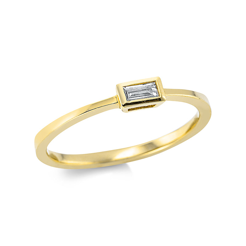 Ring    aus 750/-18 Karat Gelbgold mit 1 Diamant 0