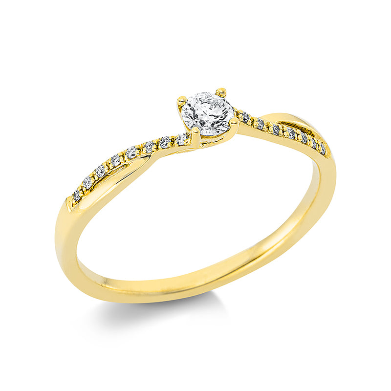 Ring    aus 750/-18 Karat Gelbgold mit 17 Diamanten 0