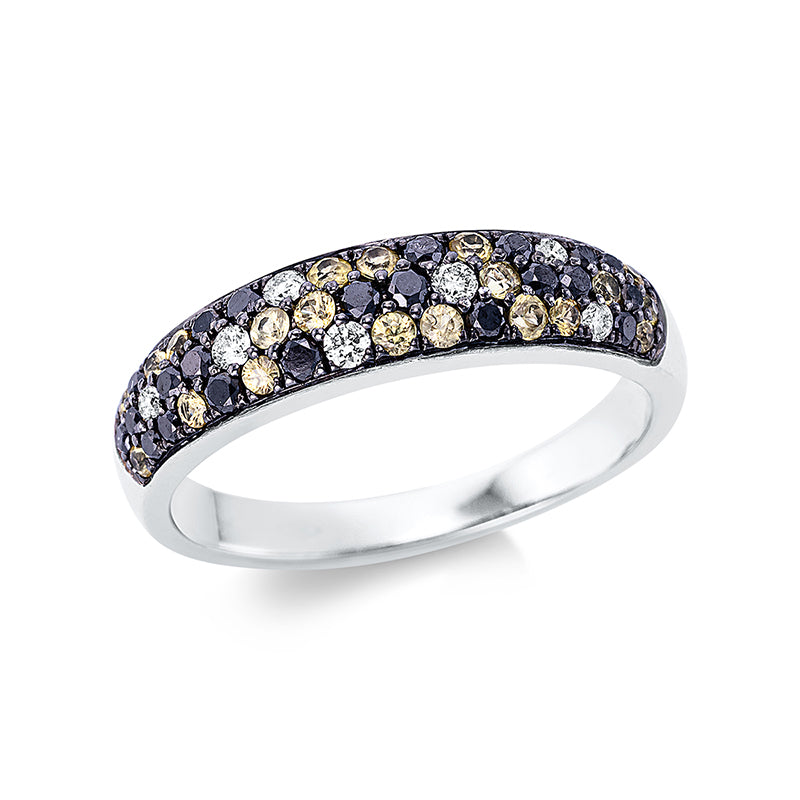 Ring mit Saphir  aus 750/-18 Karat Weißgold mit 29 Diamanten 0