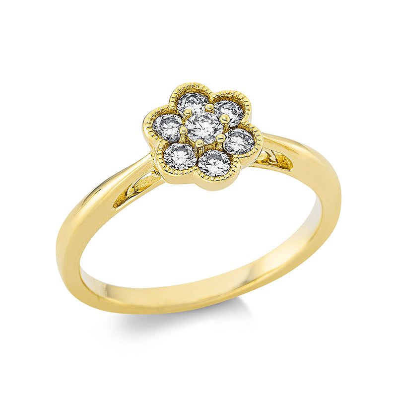 Ring    aus 750/-18 Karat Gelbgold mit 7 Diamanten 0