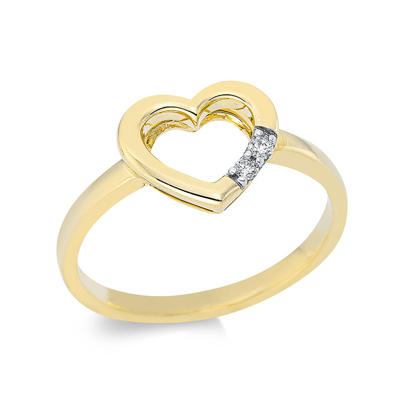 Ring    aus 750/-18 Karat Gelbgold mit 2 Diamanten 0