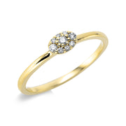 Ring    aus 750/-18 Karat Gelbgold mit 9 Diamanten 0