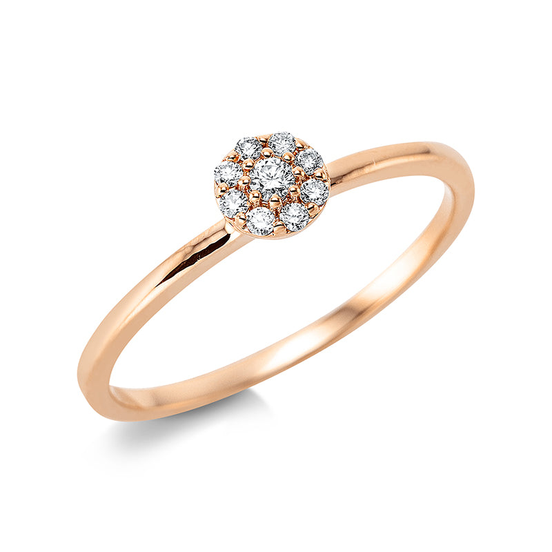 Ring    aus 750/-18 Karat Rotgold mit 9 Diamanten 0