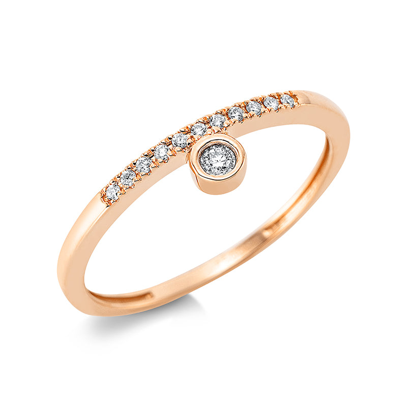 Ring    aus 750/-18 Karat Rotgold mit 12 Diamanten 0