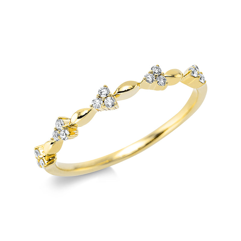 Ring    aus 750/-18 Karat Gelbgold mit 15 Diamanten 0