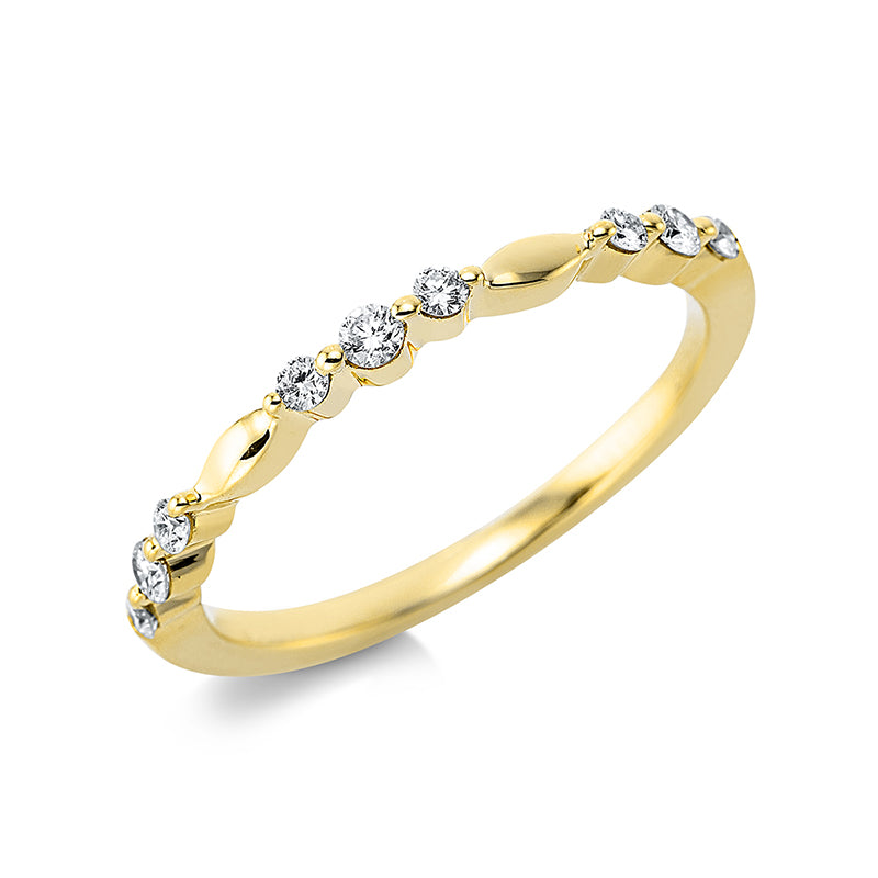 Ring    aus 750/-18 Karat Gelbgold mit 9 Diamanten 0