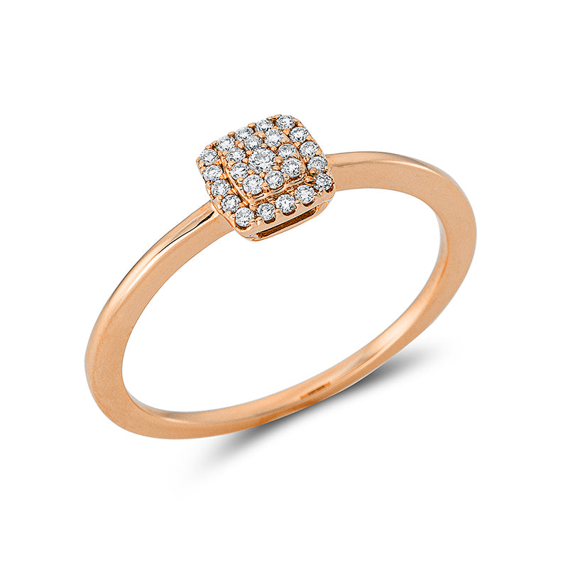 Ring    aus 750/-18 Karat Rotgold mit 25 Diamanten 0