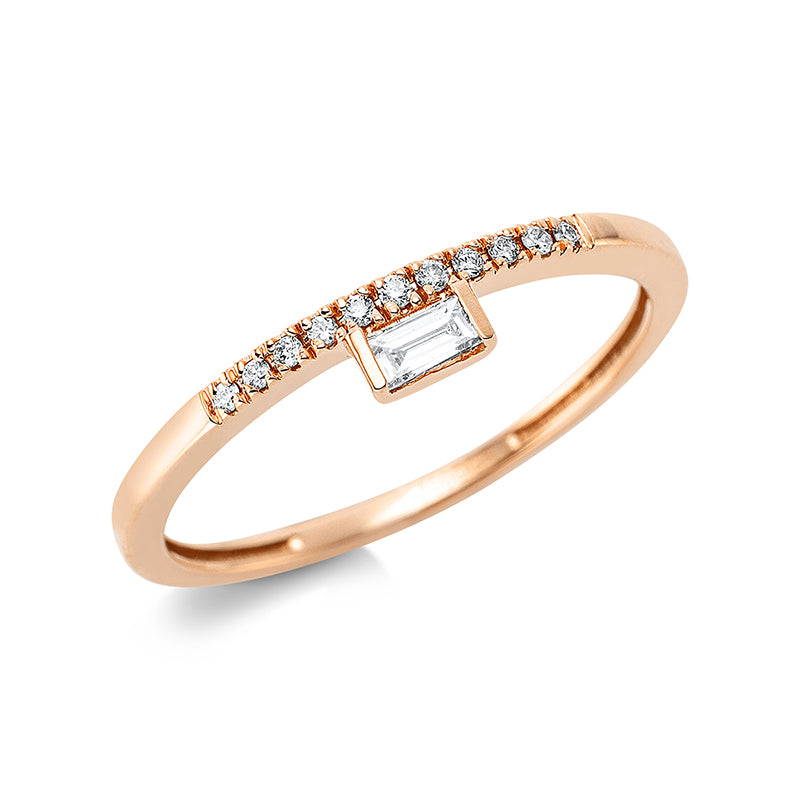 Ring    aus 750/-18 Karat Rotgold mit 12 Diamanten 0