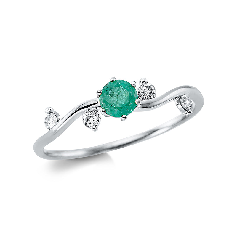 Ring aus Gold mit Diamanten mit Smaragd - 1CP69