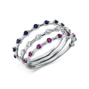 Ring aus Gold mit Diamanten mit Saphir, -Symbol - 1CP73