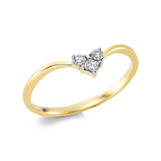 Ring - Herz aus Gold mit Diamanten, Herz-Symbol - 1CP75