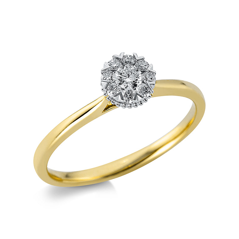 Ring - Halo Sparkle aus Gold mit Diamanten - 1CP90