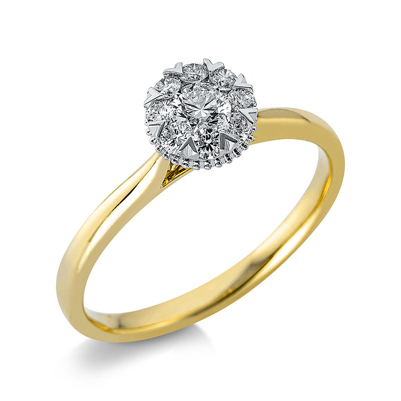 Ring - Halo Sparkle aus Gold mit Diamanten - 1CP91