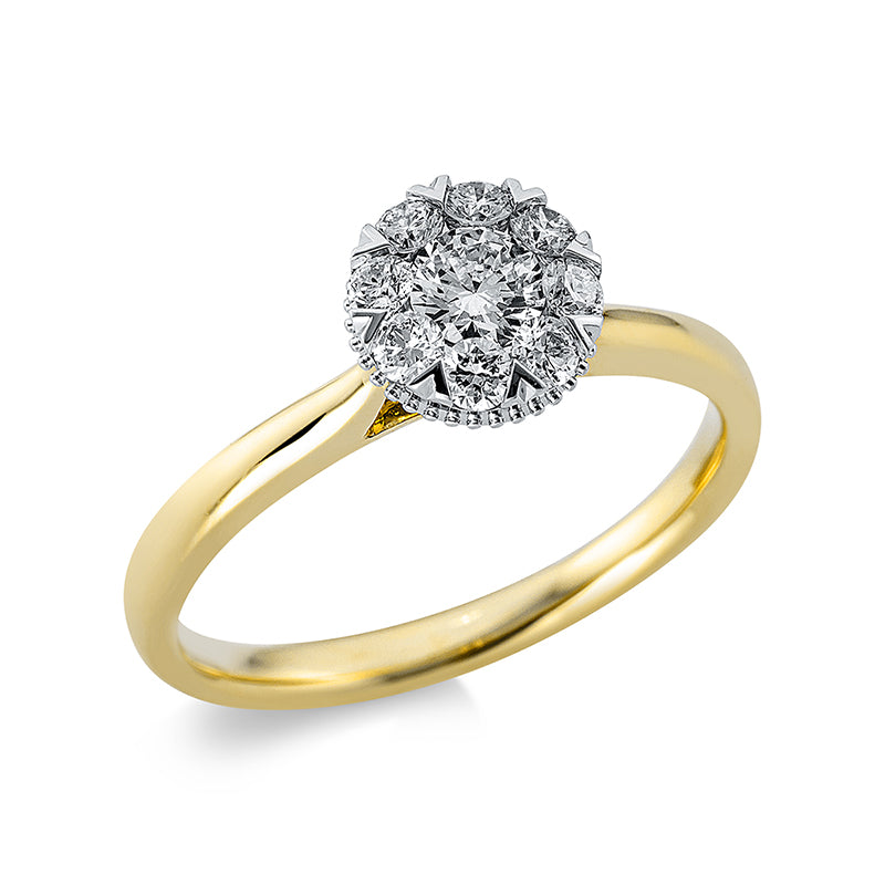 Ring - Halo Sparkle aus Gold mit Diamanten - 1CP92