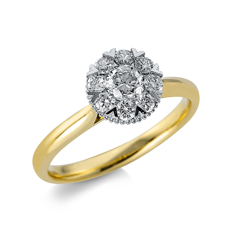 Ring - Halo Sparkle aus Gold mit Diamanten - 1CP93