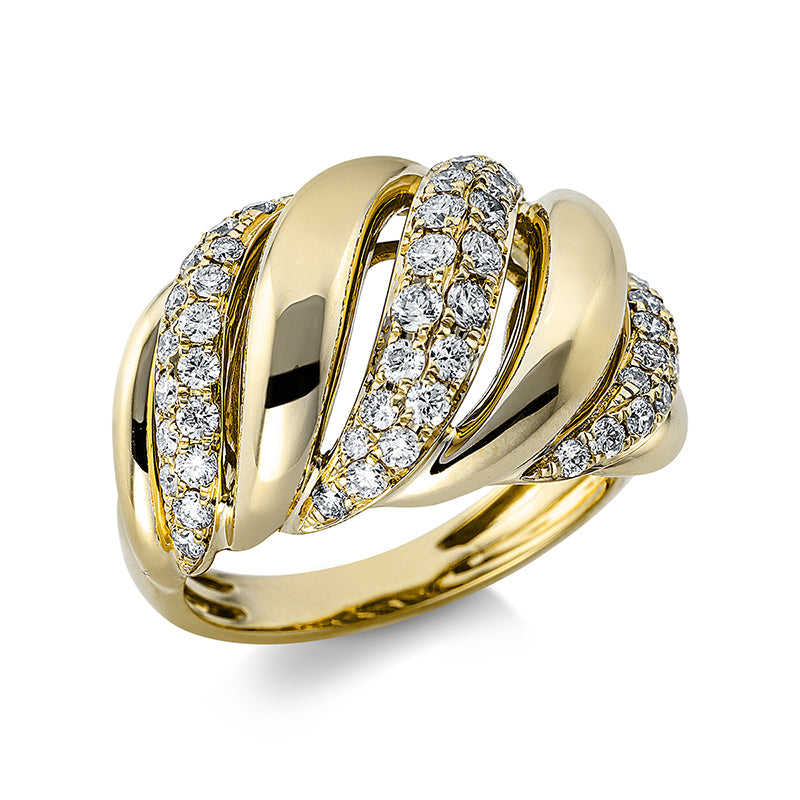 Ring    aus 750/-18 Karat Gelbgold mit 56 Diamanten 0