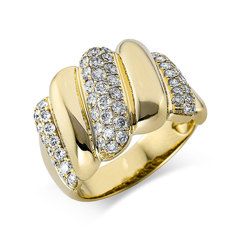 Ring    aus 750/-18 Karat Gelbgold mit 65 Diamanten 1