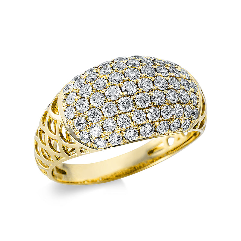 Ring    aus 750/-18 Karat Gelbgold mit 62 Diamanten 1