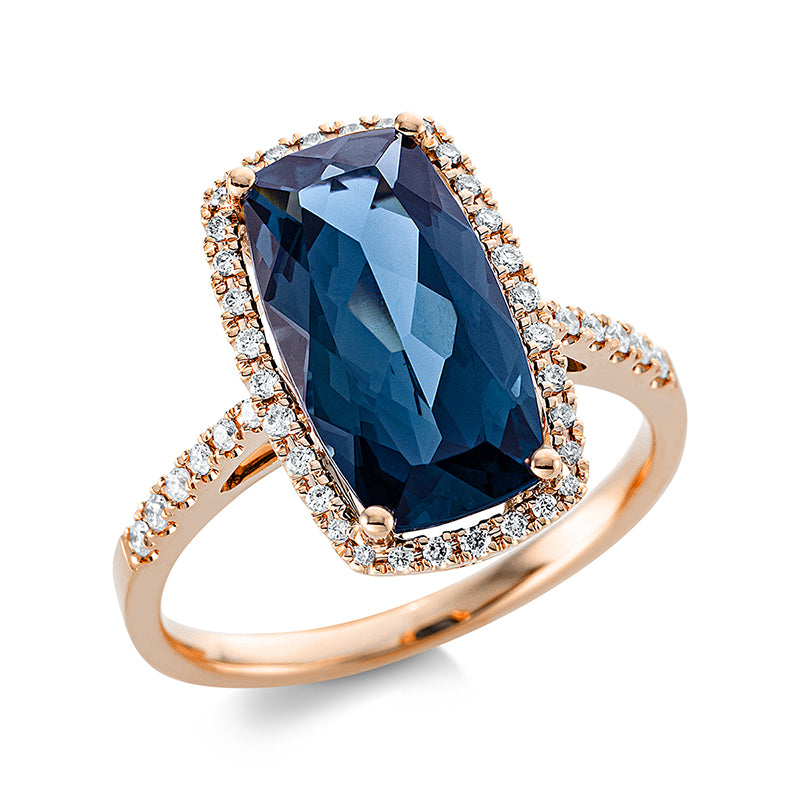 Ring aus Gold mit Diamanten mit Topas - 1CR04