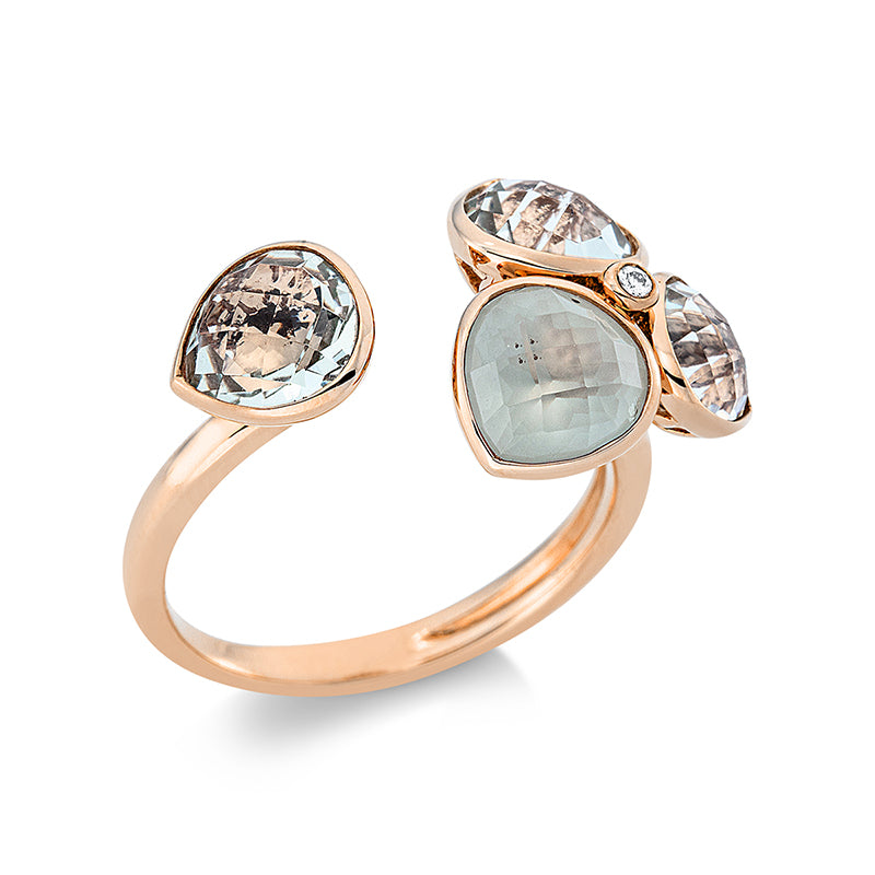 Ring mit Amethyst  aus 750/-18 Karat Rotgold mit 1 Diamant 0