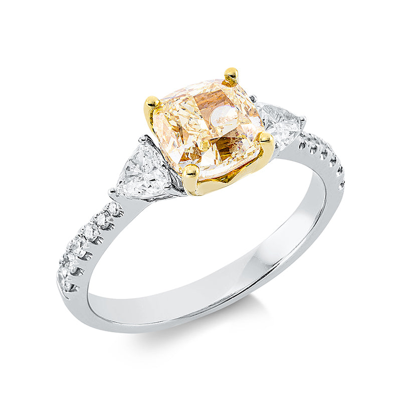Ring    aus 750/-18 Karat Weißgold / Gelbgold mit 15 Diamanten 2