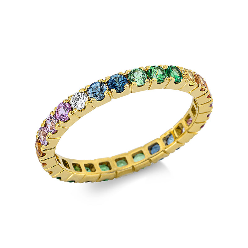 Ring mit Saphir  aus 750/-18 Karat Gelbgold mit 2 Diamanten 0