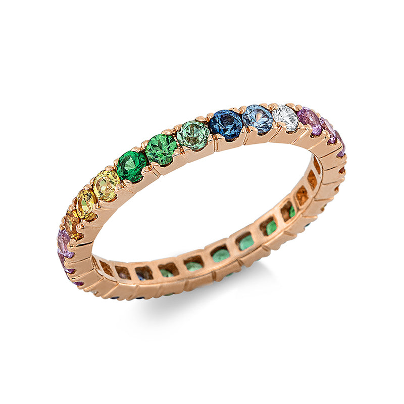 Ring mit Saphir  aus 750/-18 Karat Rotgold mit 2 Diamanten 0