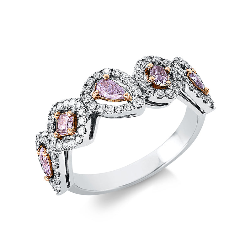 Ring    aus 750/-18 Karat Weißgold / Rotgold mit 81 Diamanten 0