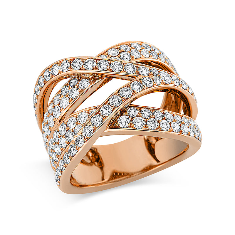 Ring    aus 750/-18 Karat Rotgold mit 104 Diamanten 1