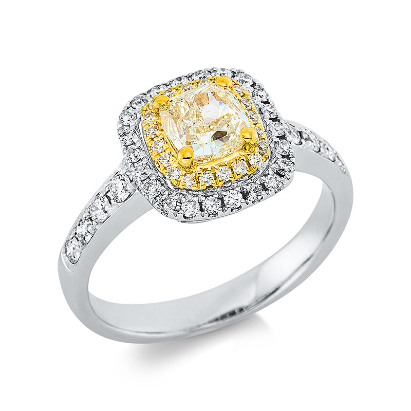 Ring    aus 750/-18 Karat Weißgold / Gelbgold mit 51 Diamanten 1