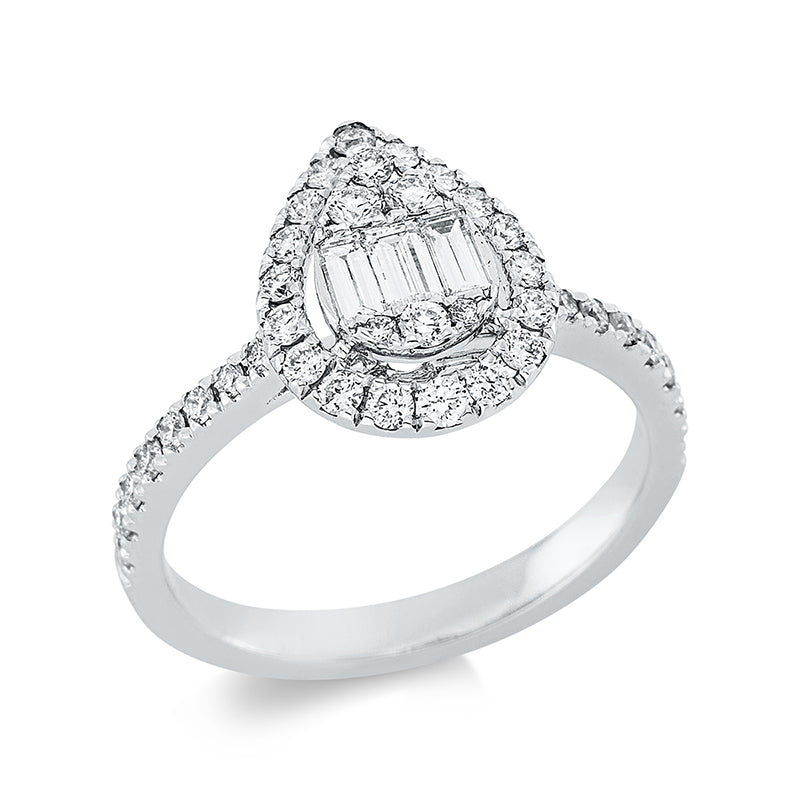 Ring    aus 750/-18 Karat Weißgold mit 45 Diamanten 0