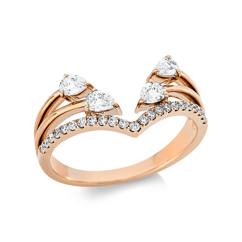 Ring    aus 750/-18 Karat Rotgold mit 27 Diamanten 0