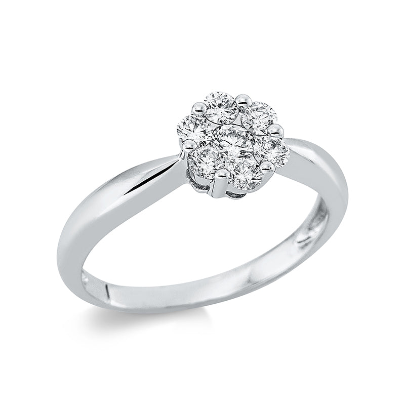 Ring mit Saphir  aus 750/-18 Karat Weißgold mit 12 Diamanten 2