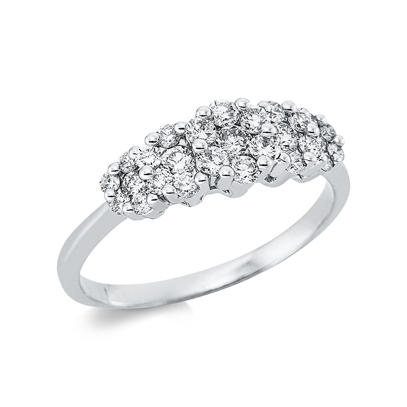 Ring mit Rubin  aus 750/-18 Karat Weißgold mit 70 Diamanten 0