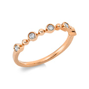 Ring    aus 750/-18 Karat Rotgold mit 5 Diamanten 0