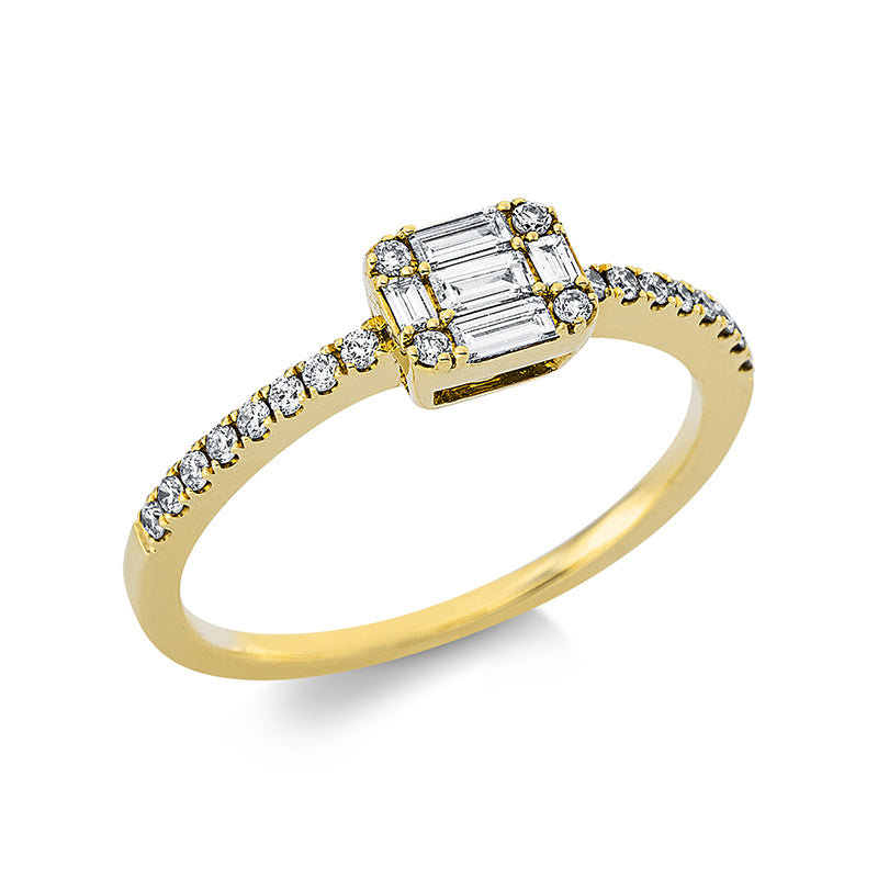 Ring - Halo Sparkle aus Gold mit Diamanten - 1CZ32