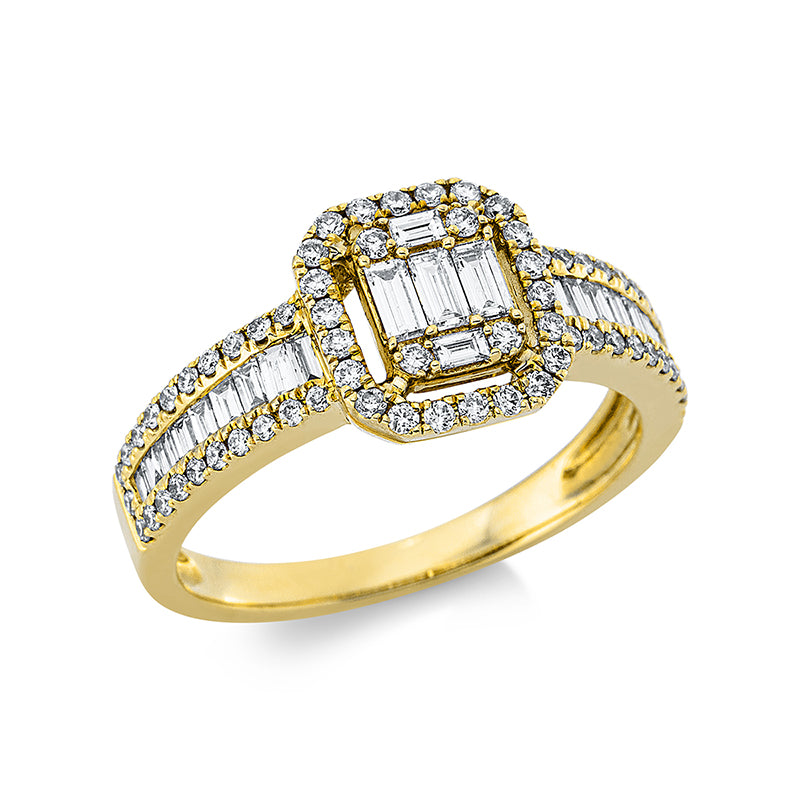 Ring    aus 750/-18 Karat Gelbgold mit 91 Diamanten 0