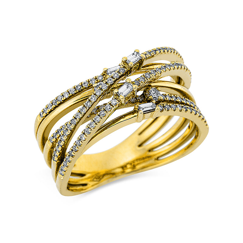 Ring    aus 750/-18 Karat Gelbgold mit 115 Diamanten 0