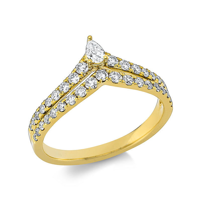 Ring    aus 750/-18 Karat Gelbgold mit 38 Diamanten 0