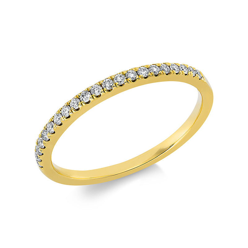Ring - Memoire halb aus Gold mit Diamanten - 1DA42