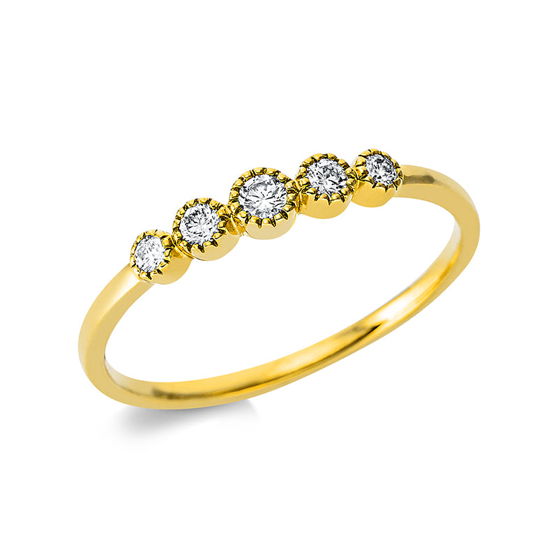 Ring    aus 750/-18 Karat Gelbgold mit 5 Diamanten 0